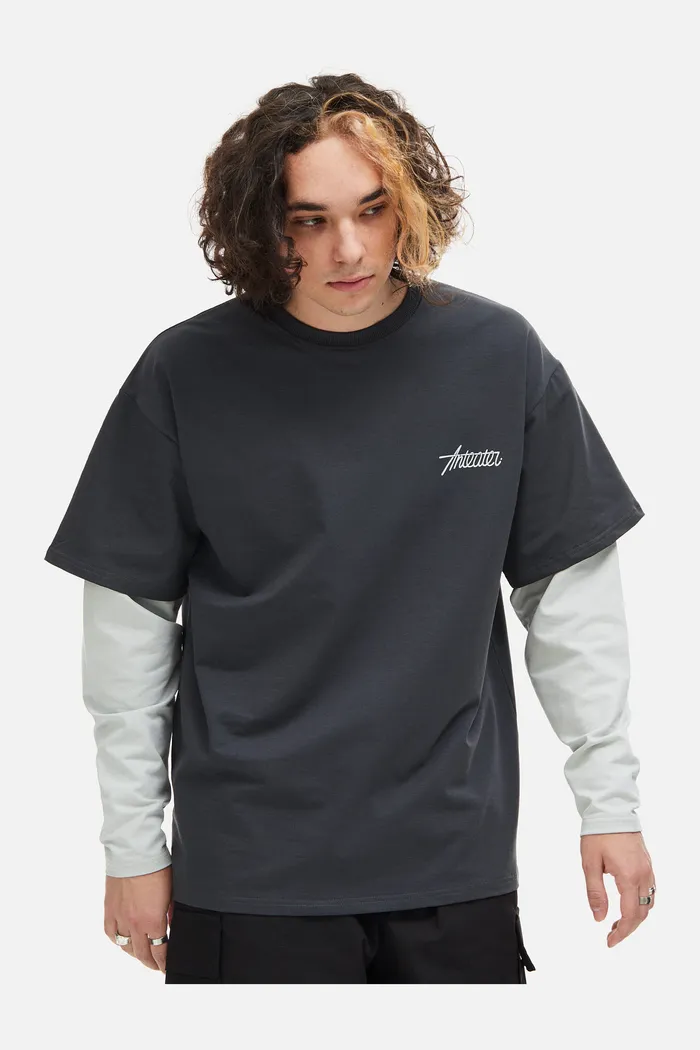 Лонгслив ANTEATER PHAT DOUBLE песочный и черный