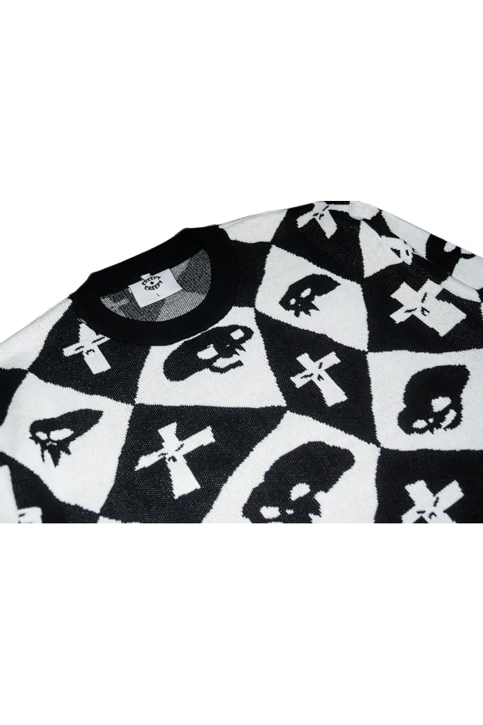 Свитер Creepy Ромб черно-белый