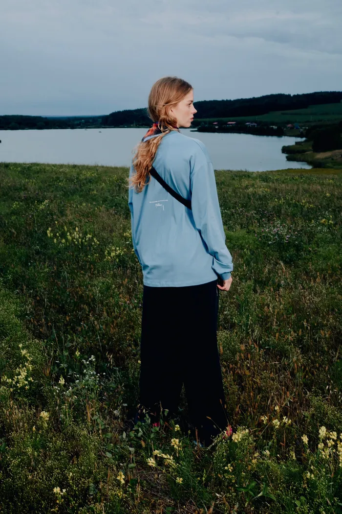 Лонгслив Called a Garment Essential голубой