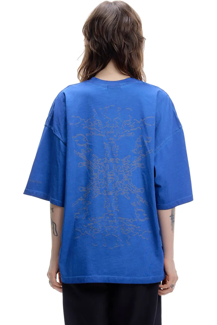 Футболка голубая ISSAYA Fractal Blue Garment Dyed