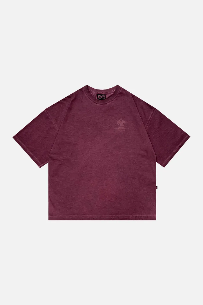 Футболка белая ISSAYA Omen Burgundy Garment Dyed 