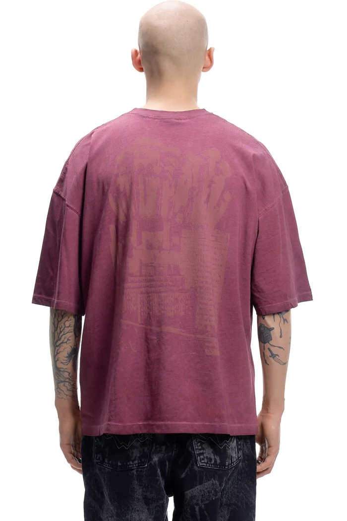 Футболка белая ISSAYA Omen Burgundy Garment Dyed 