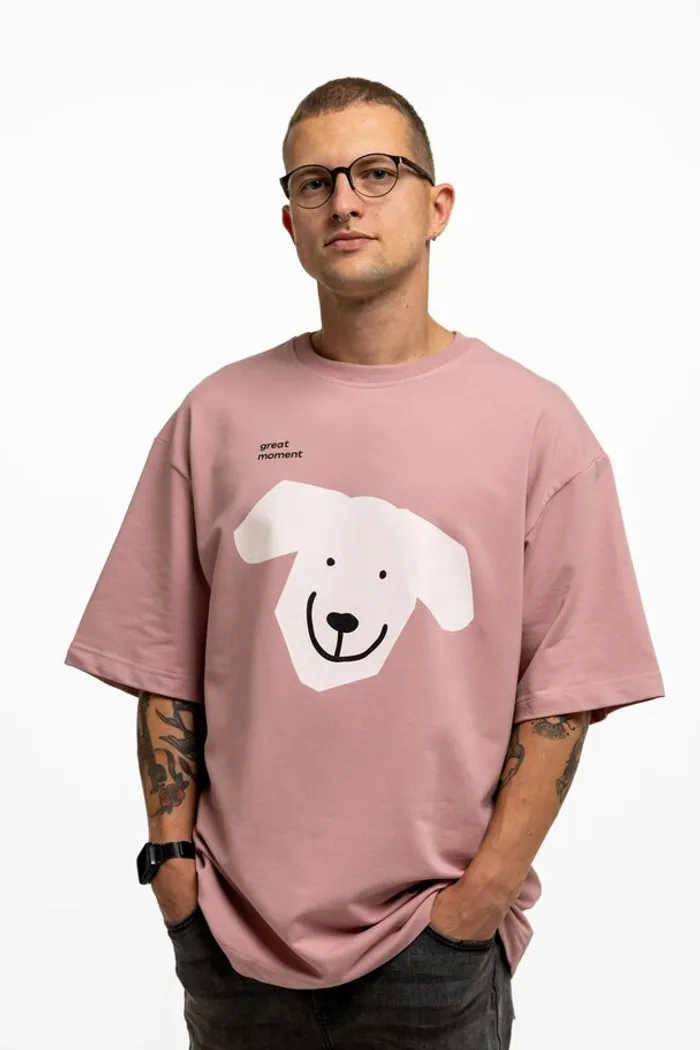 Футболка SGM White Big Dog розовая