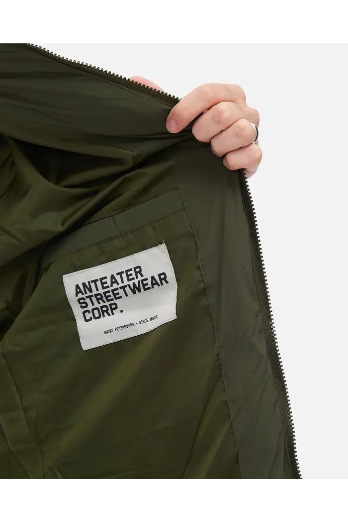 Куртка зеленая ANTEATER Downjacket-HoodedCrispy-Dark-Green 