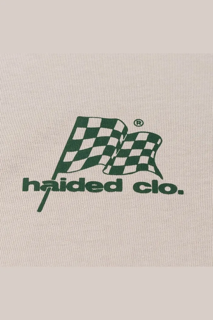 Футболка серая Haided "RACING RLXD HW TEE" grey.beige