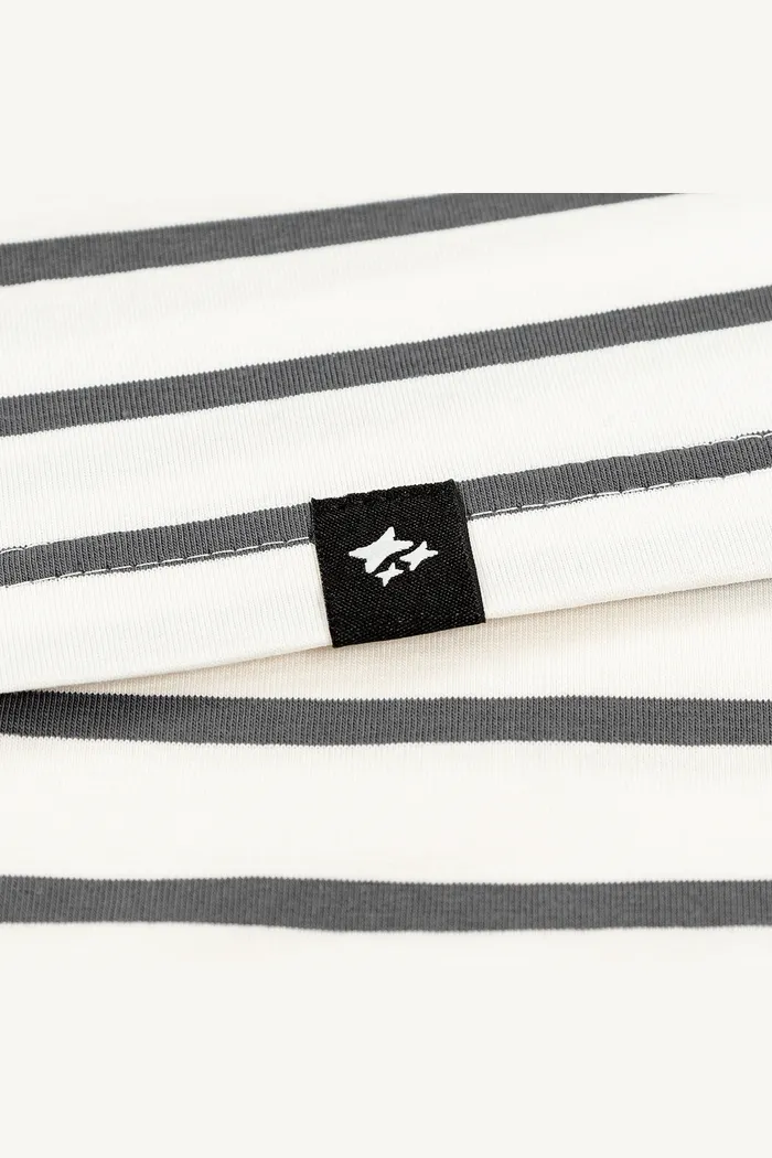 Футболка HAIDED "BERT RLXD TEE" молочная в графитовую полоску