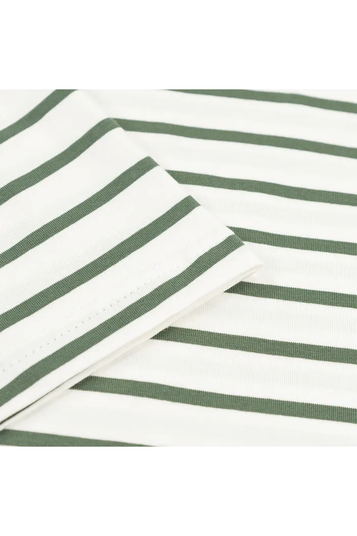 Футболка HAIDED "BERT RLXD TEE" молочная в полуску хаки