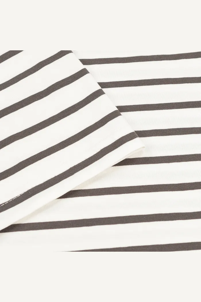 Футболка HAIDED "BERT RLXD TEE" молочная в коричневую полоску