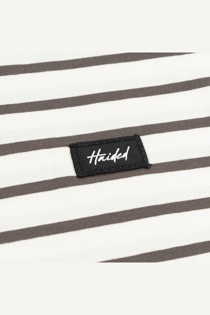 Футболка HAIDED "BERT RLXD TEE" молочная в коричневую полоску