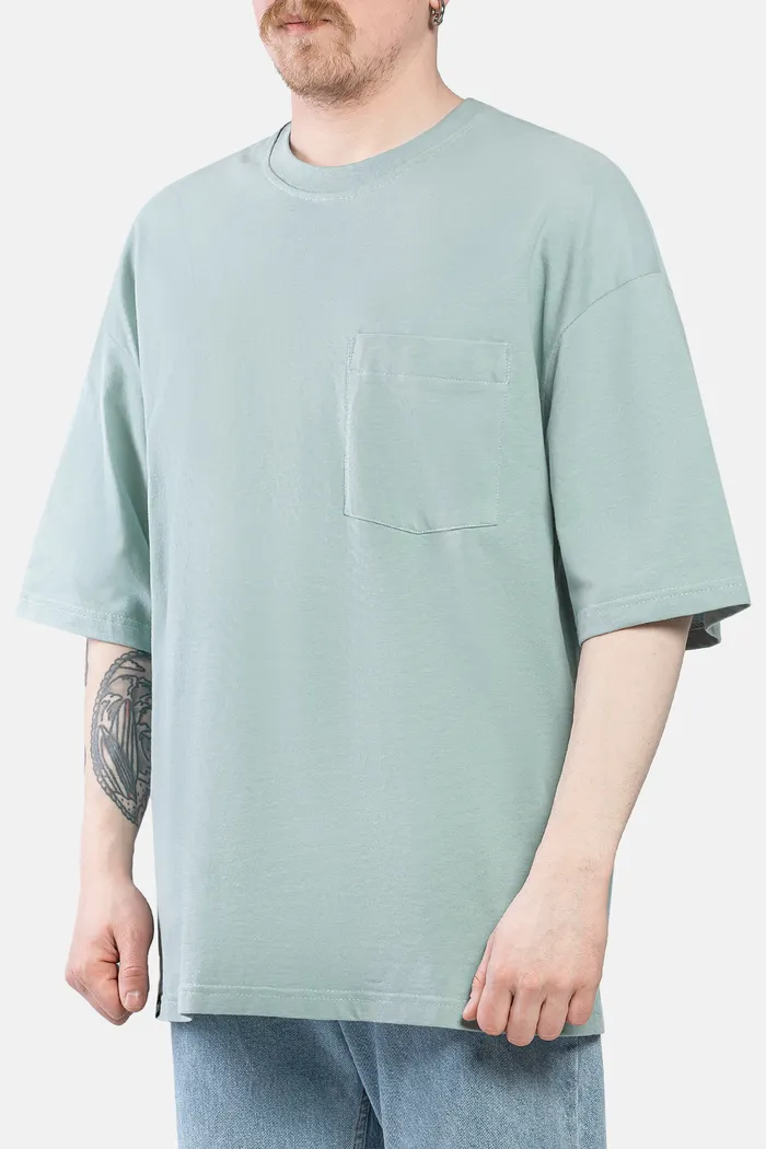 Футболка HAIDED "PCKT BRSHD RLXD TEE" ледяной туман