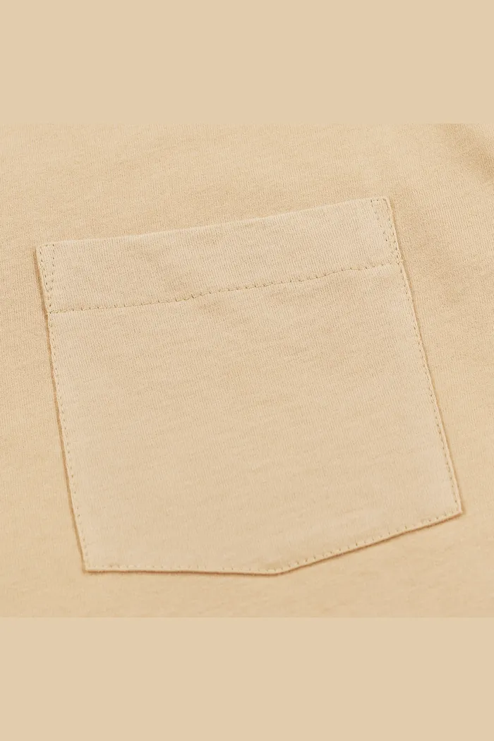 Футболка HAIDED "PCKT BRSHD RLXD TEE" светло-коричневая