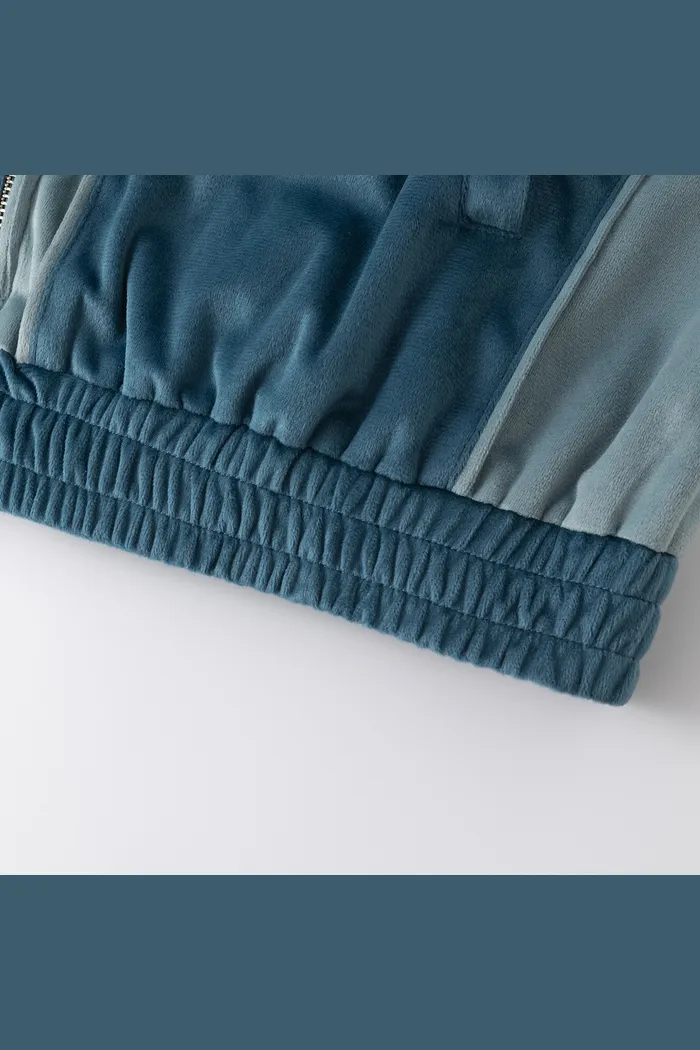 Олимпийка велюровая YMKASHIX Puff темно-синяя