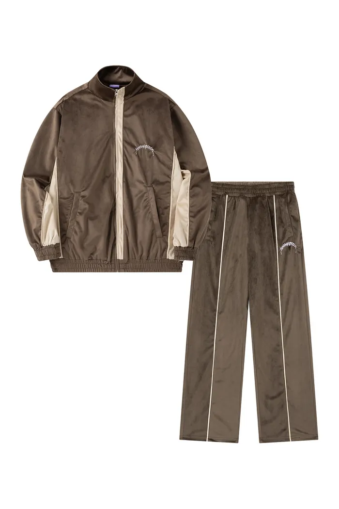 Велюровые брюки YMKASHIX Puff коричневые