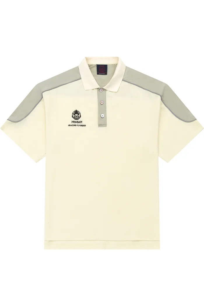 Футболка поло YMKASHIX HELLCOME бежевая