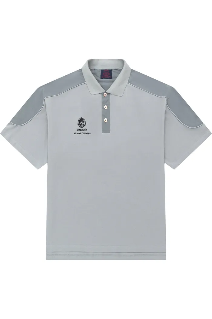 Футболка поло YMKASHIX HELLCOME серая