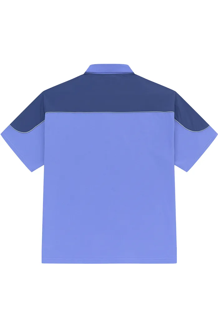 Футболка поло YMKASHIX HELLCOME фиолетовая