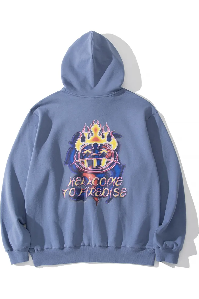 Худи YMKASHIX Hellcome Firedise серо-синий