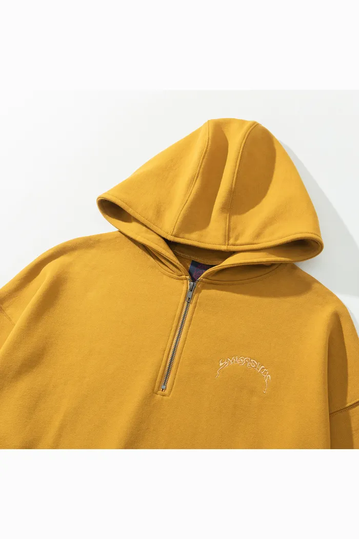 Худи YMKASHIX PUFF Half Zip горчичный
