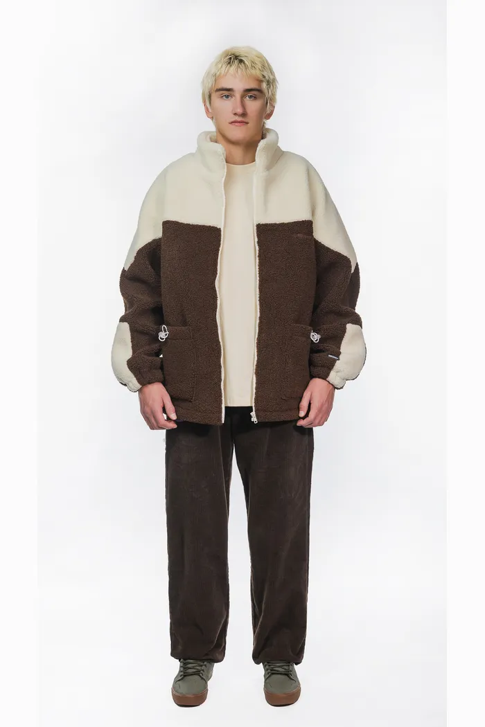 Куртка YMKASHIX Furry Big Logo HTF бело-коричневая мужская