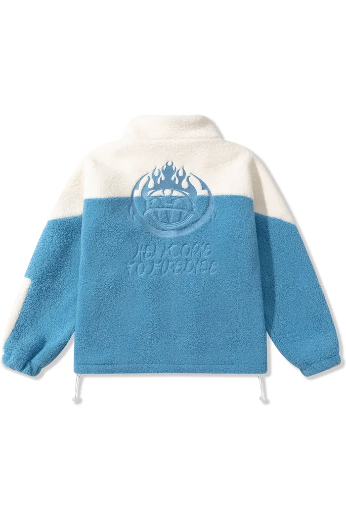 Куртка YMKASHIX Furry Big Logo HTF белый / голубой