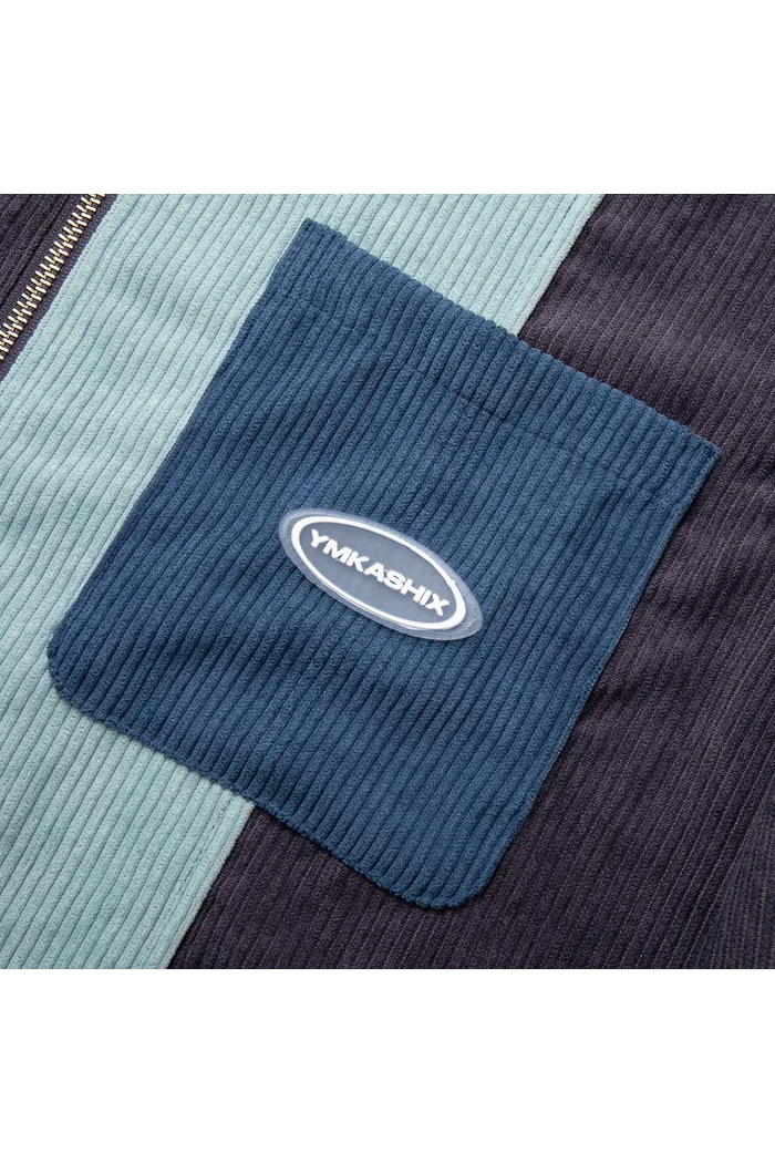 Рубашка YMKASHIX VelvetColorBlock zip гол/граф/син