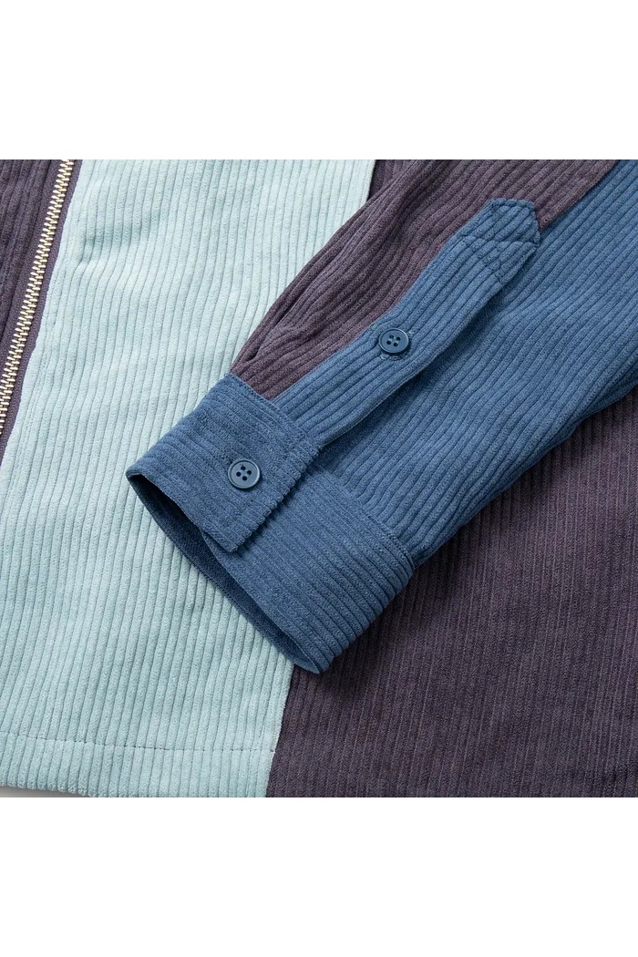 Рубашка YMKASHIX VelvetColorBlock zip гол/граф/син