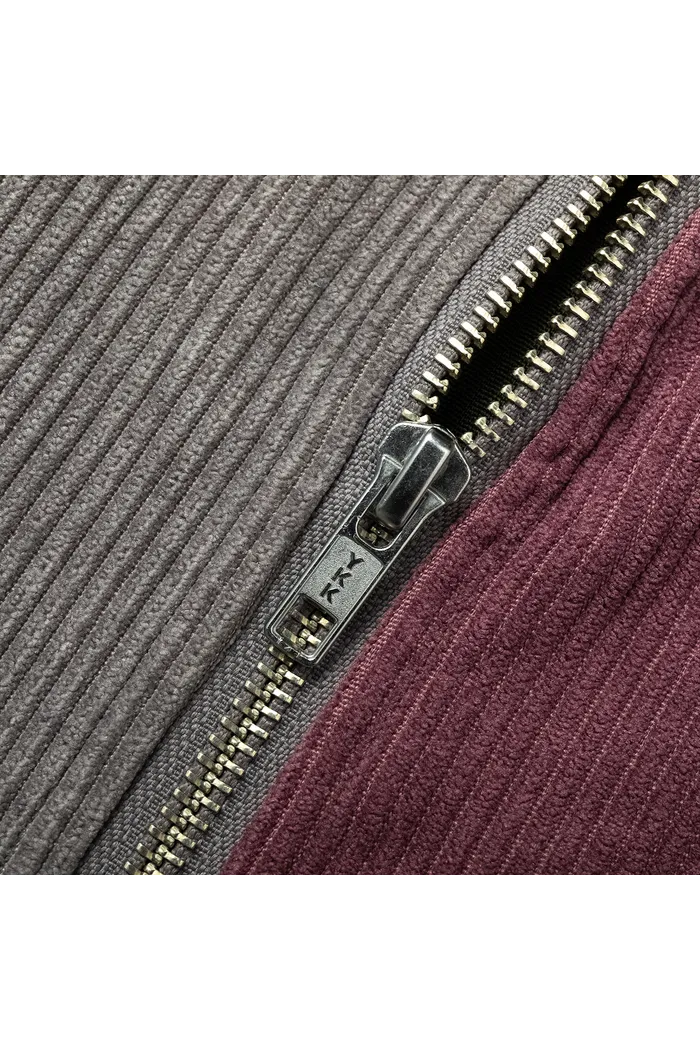 Рубашка YMKASHIX VelvetColorBlock zip сер/тзел/пур