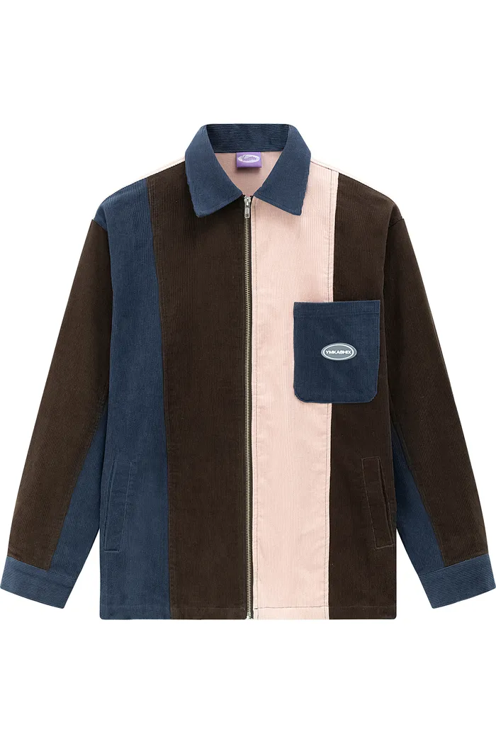 Рубашка YMKASHIX VelvetColorBlock zip кор/син/роз