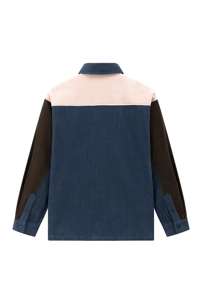 Рубашка YMKASHIX VelvetColorBlock zip кор/син/роз