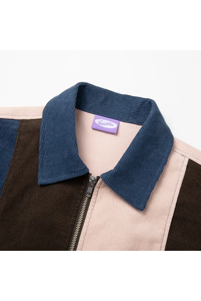 Рубашка YMKASHIX VelvetColorBlock zip кор/син/роз