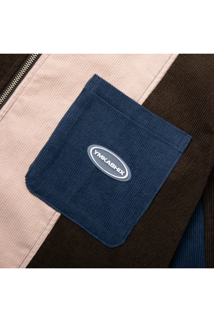 Рубашка YMKASHIX VelvetColorBlock zip кор/син/роз