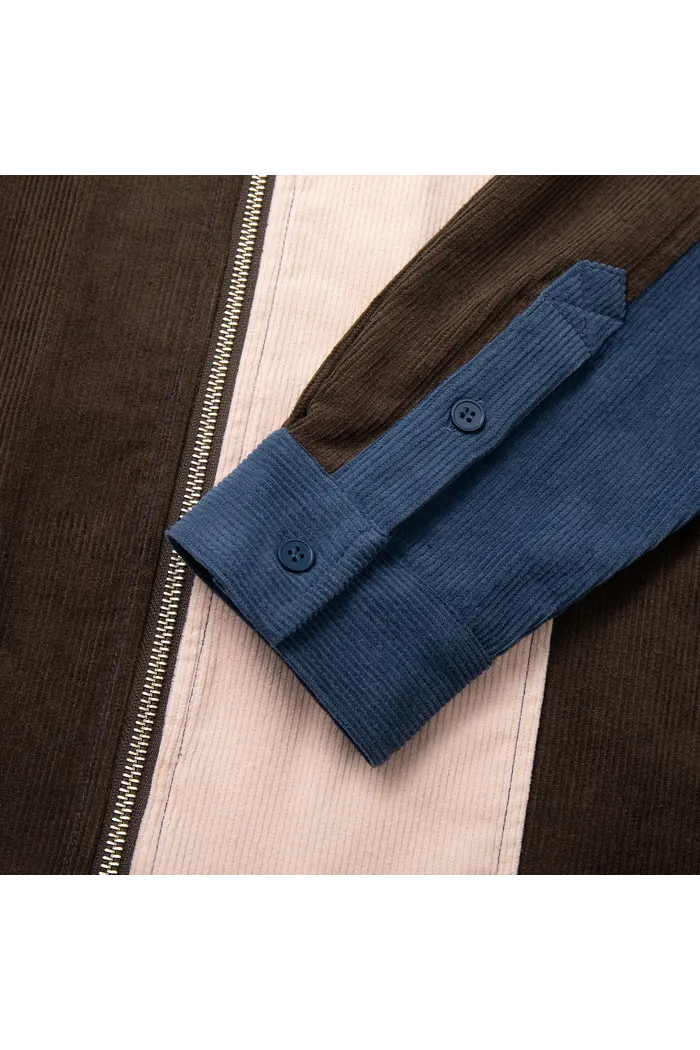 Рубашка YMKASHIX VelvetColorBlock zip кор/син/роз