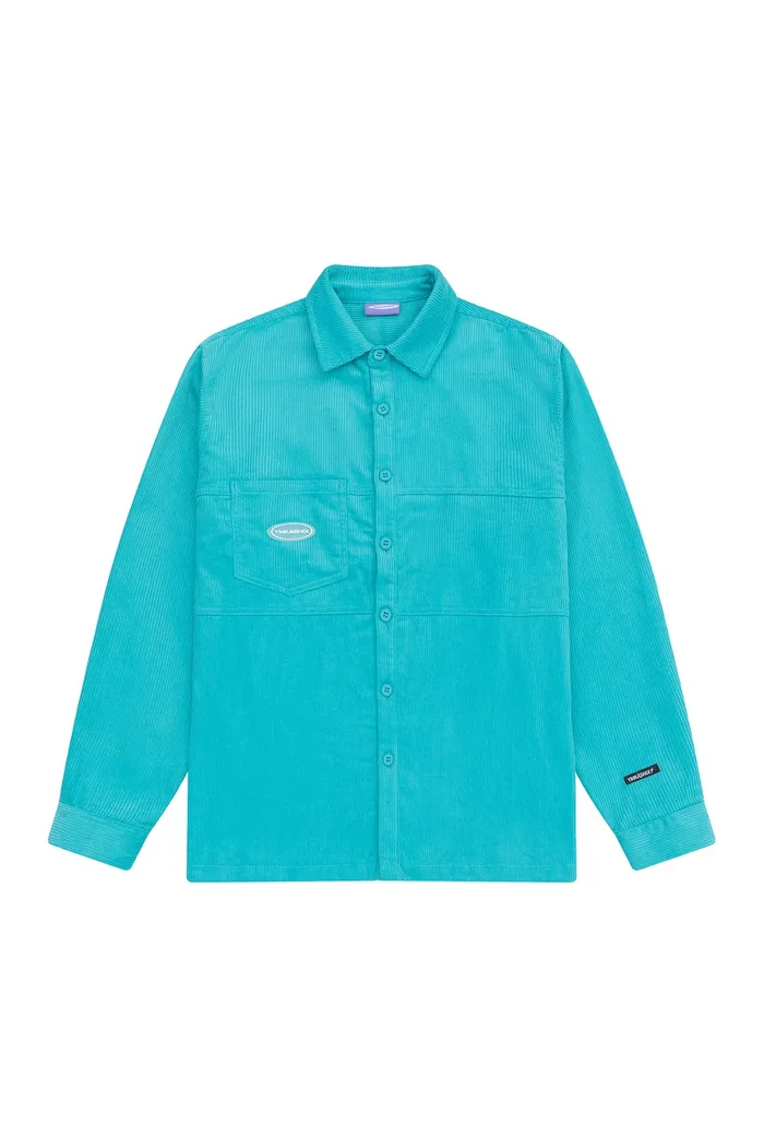 Рубашка YMKASHIX Velvet Button бирюзовая