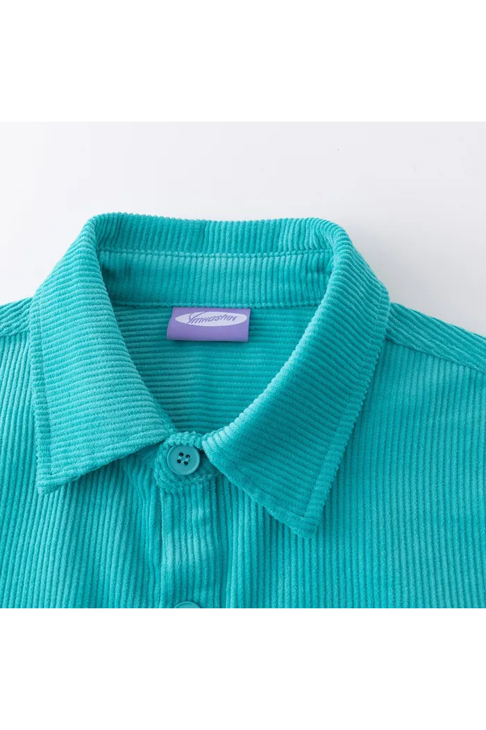 Рубашка YMKASHIX Velvet Button бирюзовая