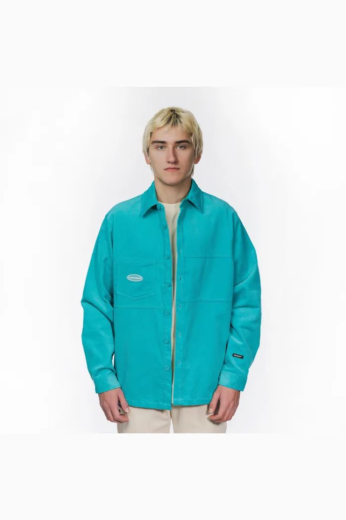 Рубашка YMKASHIX Velvet Button бирюзовая