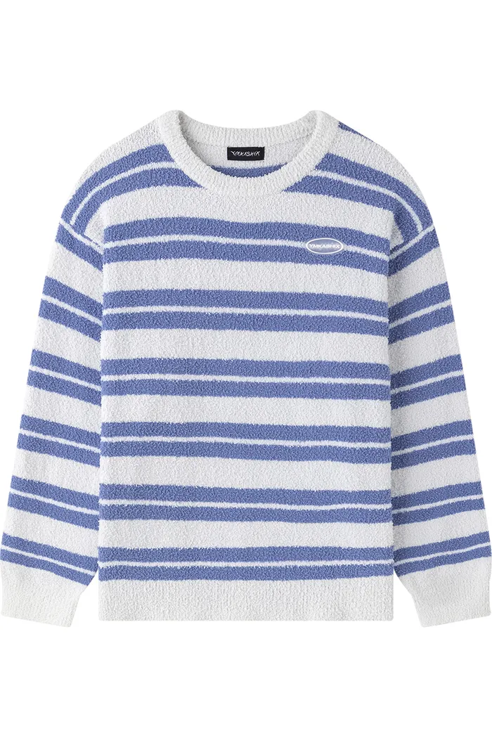 Свитер YMKASHIX Soft Strips бело-голубой