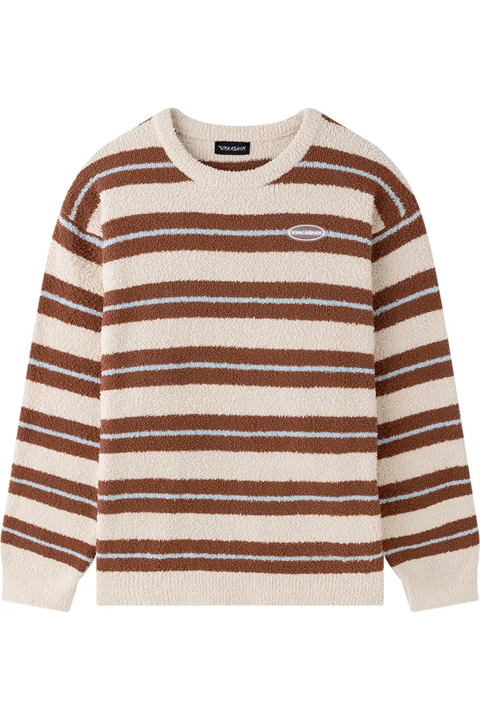 Свитер YMKASHIX Soft Strips бело-кофейный