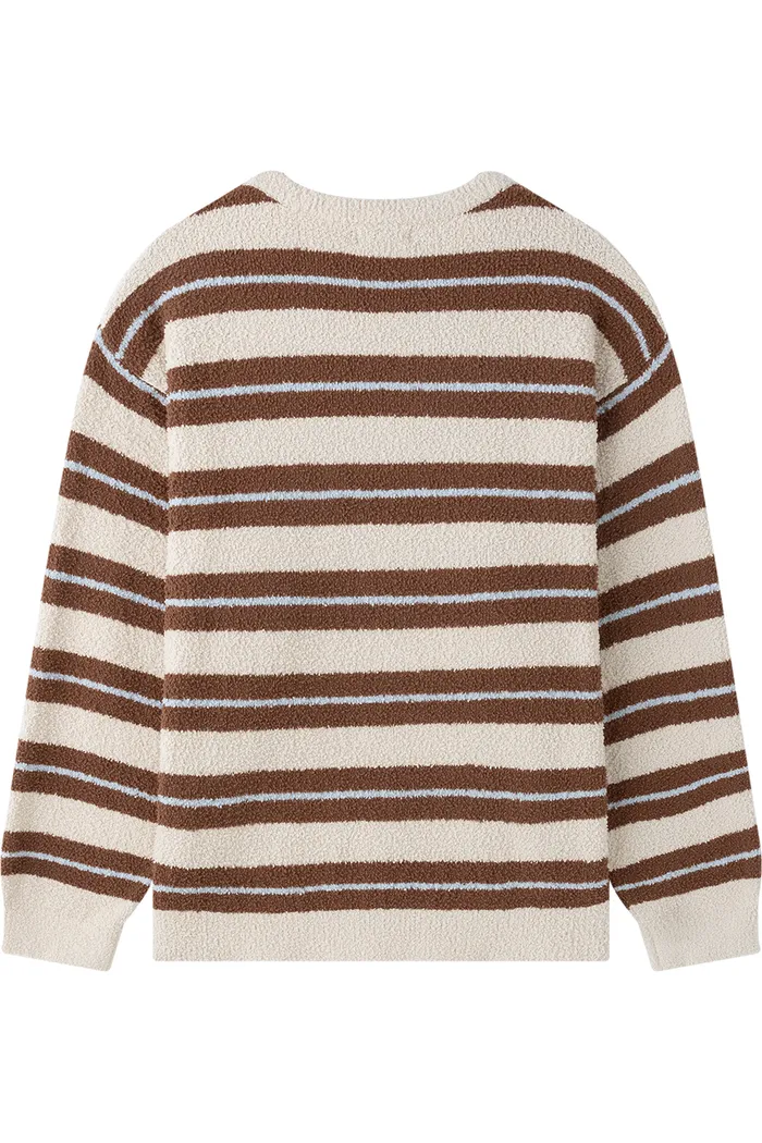 Свитер YMKASHIX Soft Strips бело-кофейный
