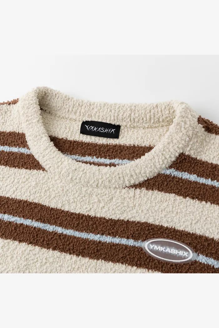 Свитер YMKASHIX Soft Strips бело-кофейный