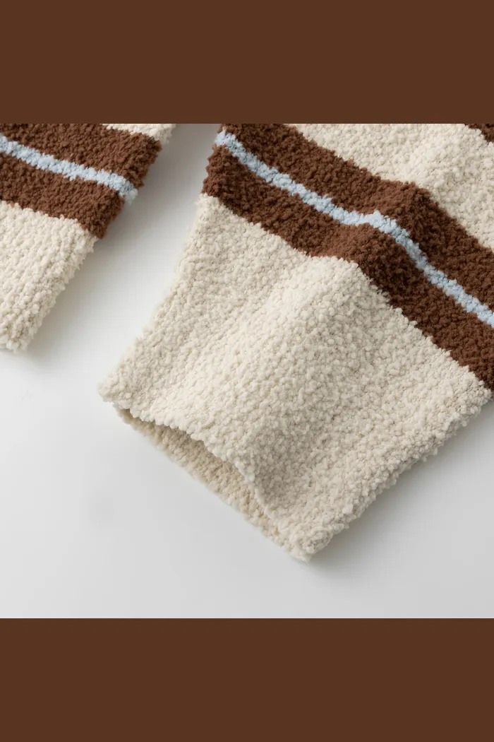 Свитер YMKASHIX Soft Strips бело-кофейный