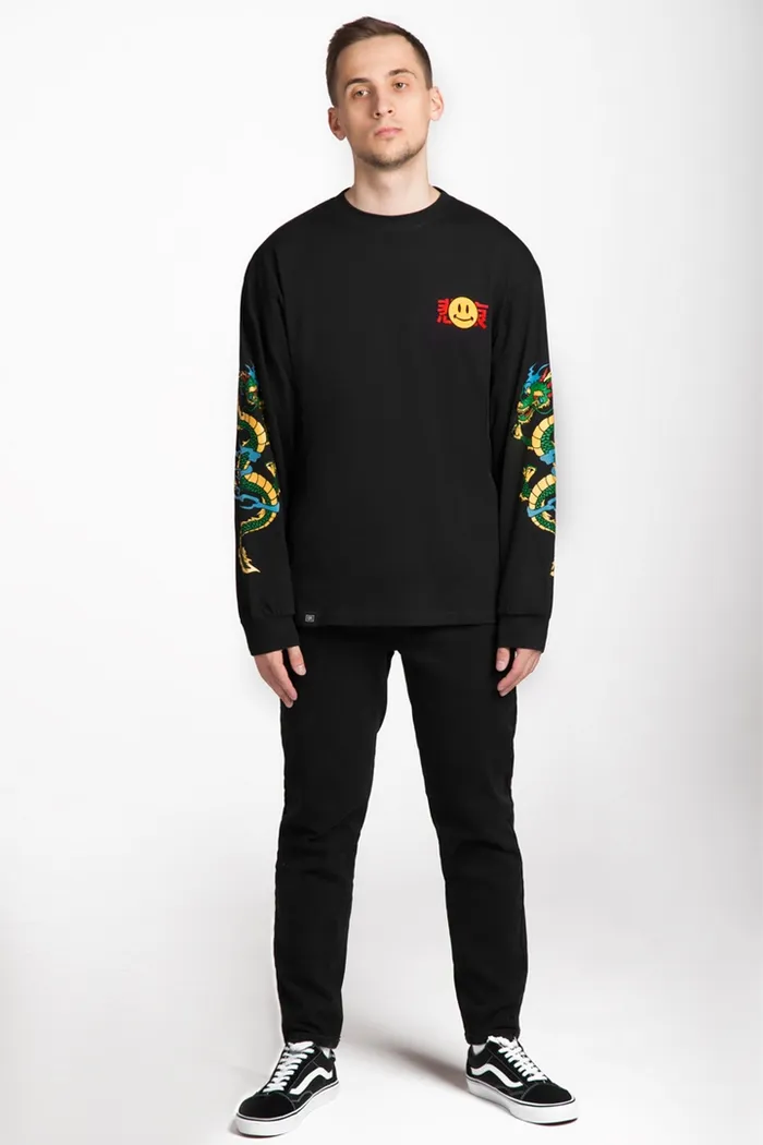 Лонгслив Дракон черный