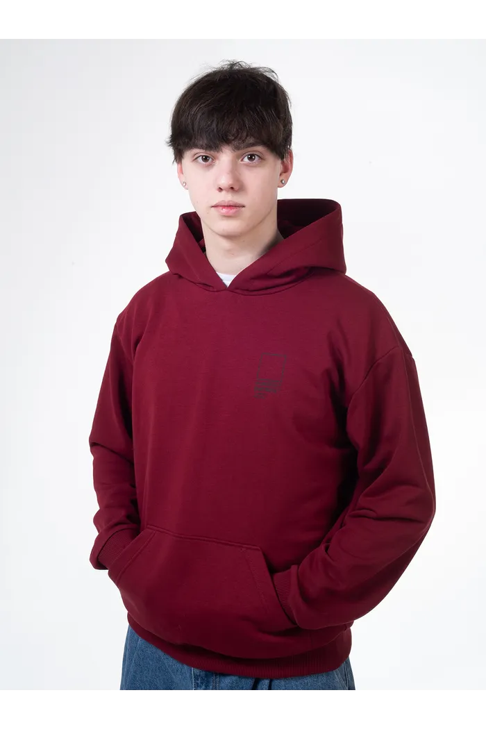 Худи с капюшоном 9000 LOOP unisex ruby 