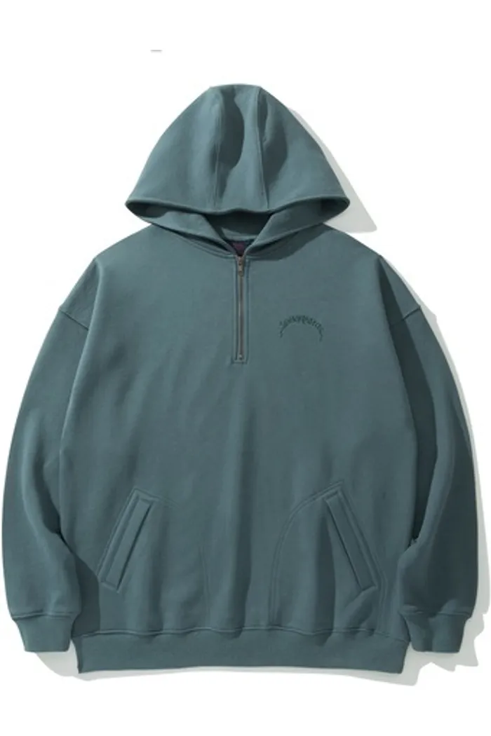 Худи PUFF Half Zip серо-зеленый