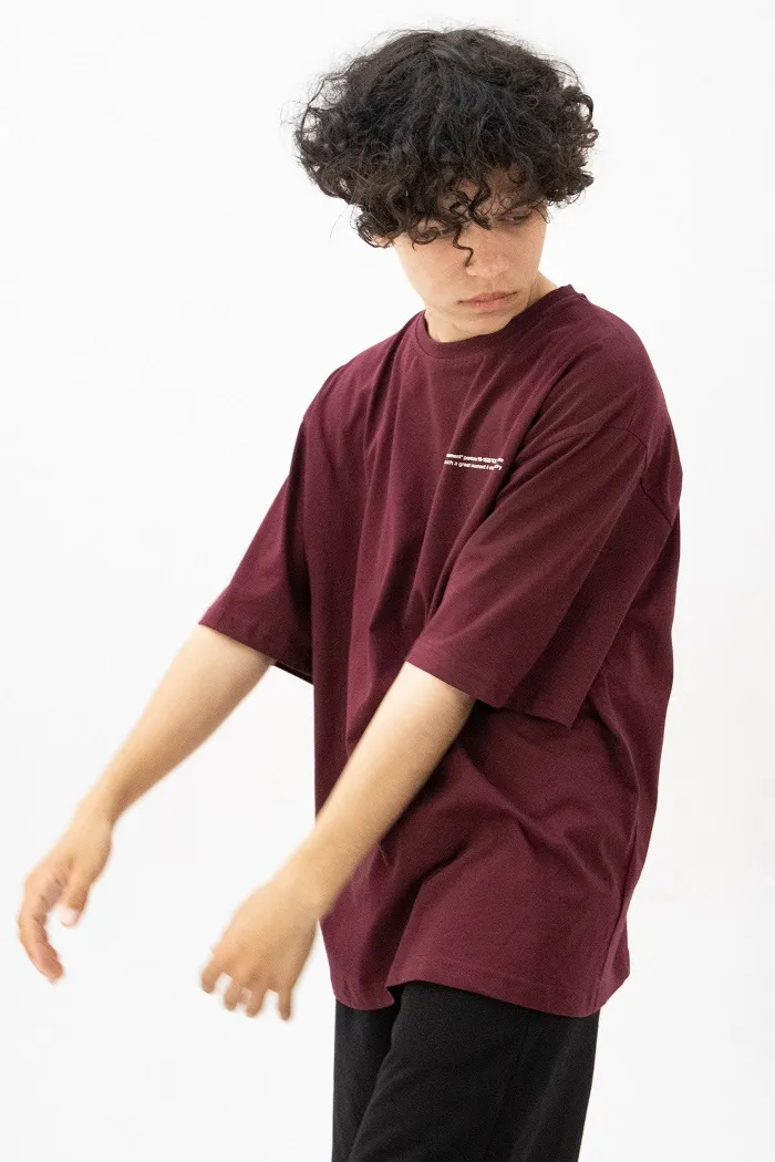 Футболка 602 Windsor Wine Text bordo бордовая