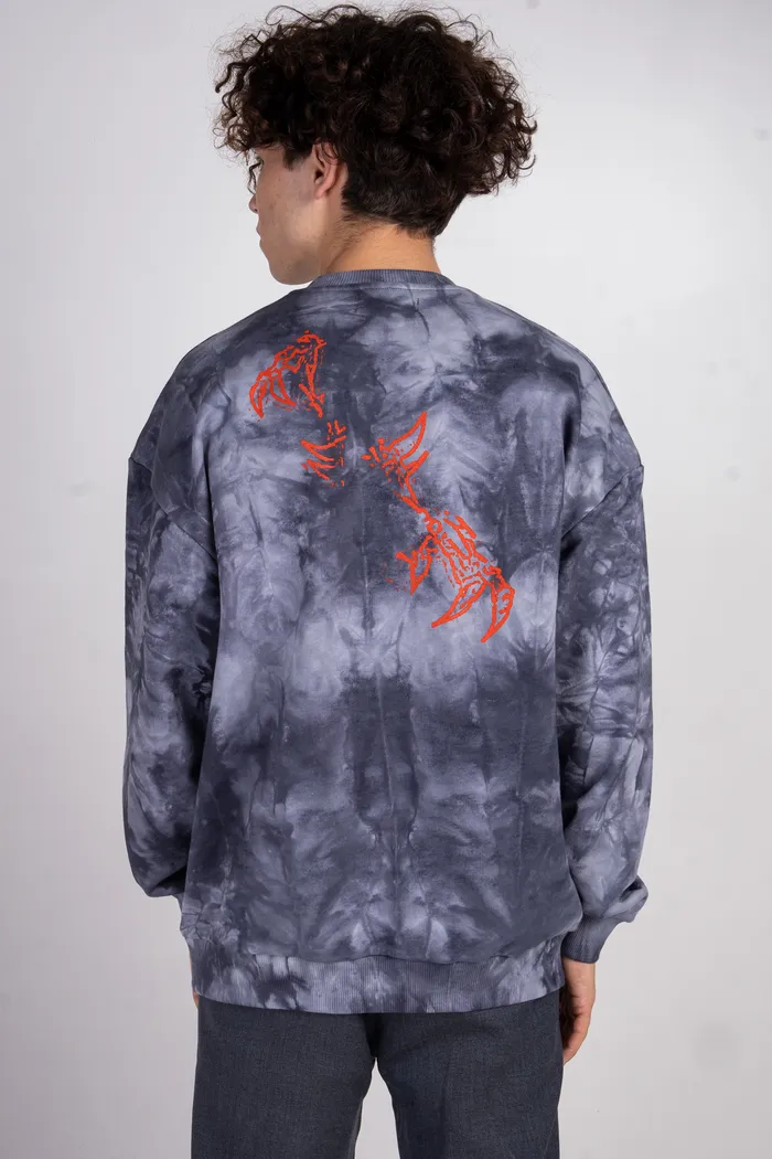 Толстовка Tie Dye Hidric Red1 gray man