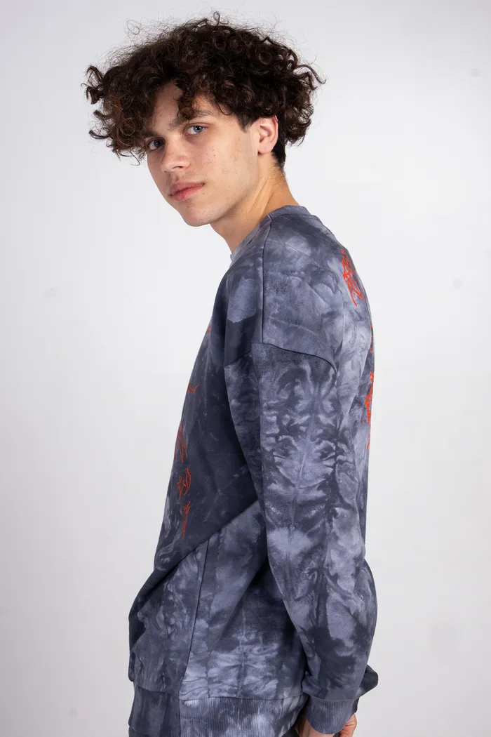 Толстовка Tie Dye Hidric Red1 gray man