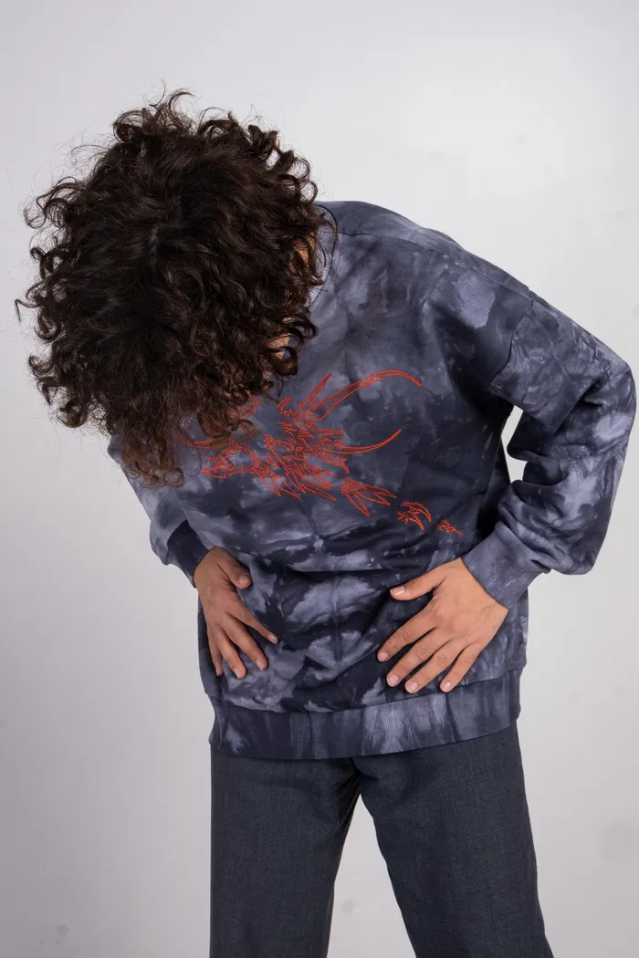 Толстовка Tie Dye Hidric Red1 gray man