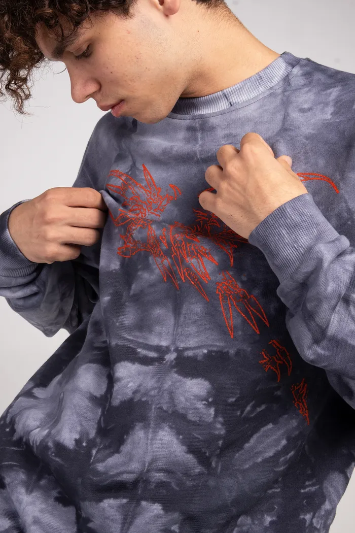 Толстовка Tie Dye Hidric Red1 gray man