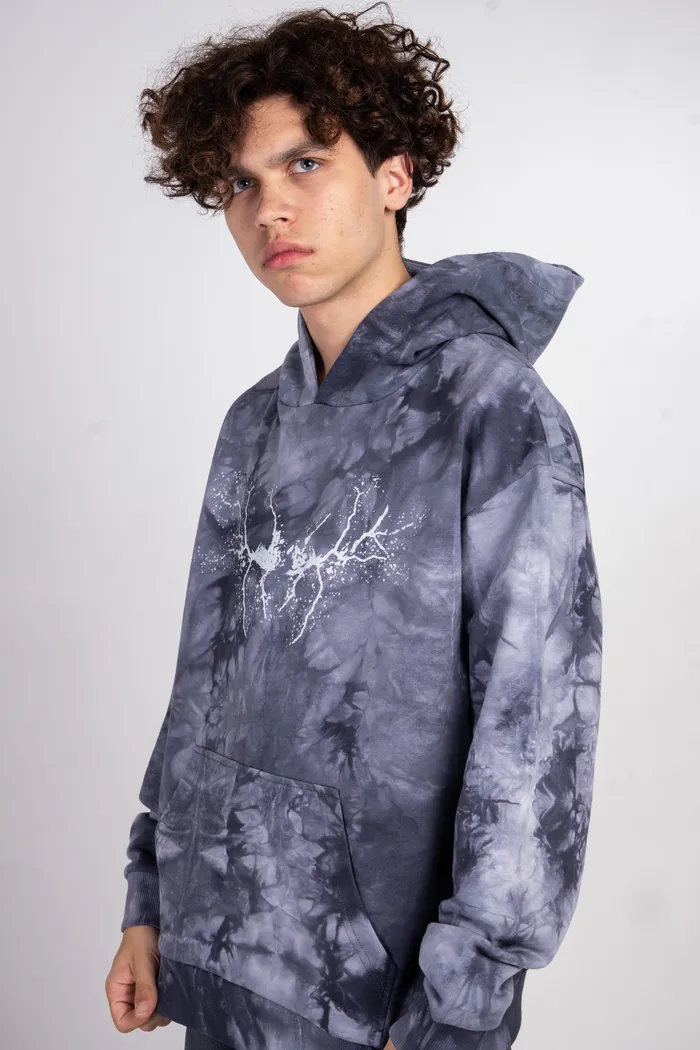 Толстовка с кап. Tie Dye Hidric 4 gray man
