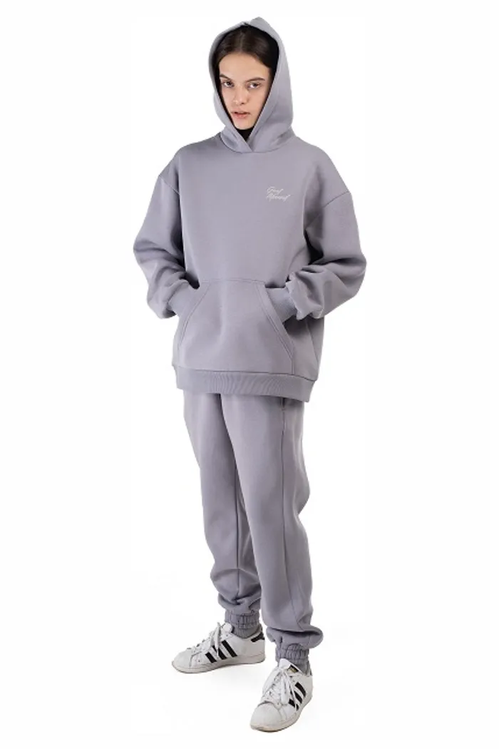 Толстовка с капюшоном 9004 W Logo BRUSH grey OS